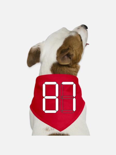 NUMÉRO 87 Quatre-vingt-sept cadeaux numériques - Bandana pour chien - rouge - Devant