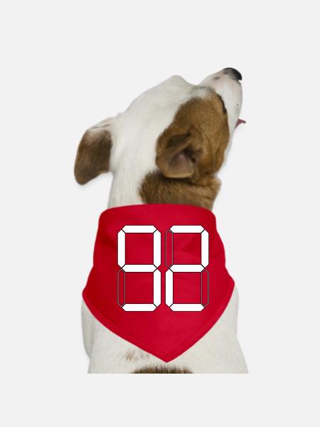 NUMBER 92 Ninety-Two Gift Digital - Dog Bandana - red - Front