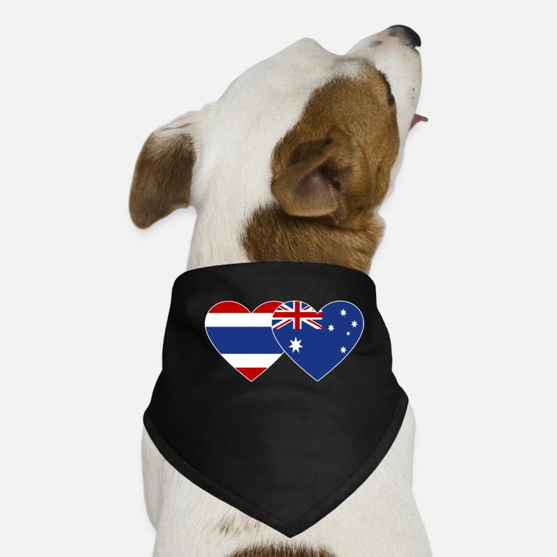 Thaïlande Australie Drapeau Coeur Bandana pour chien