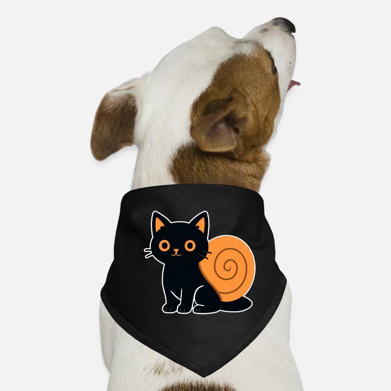 Silhouette de chat en orange Bandana pour chien