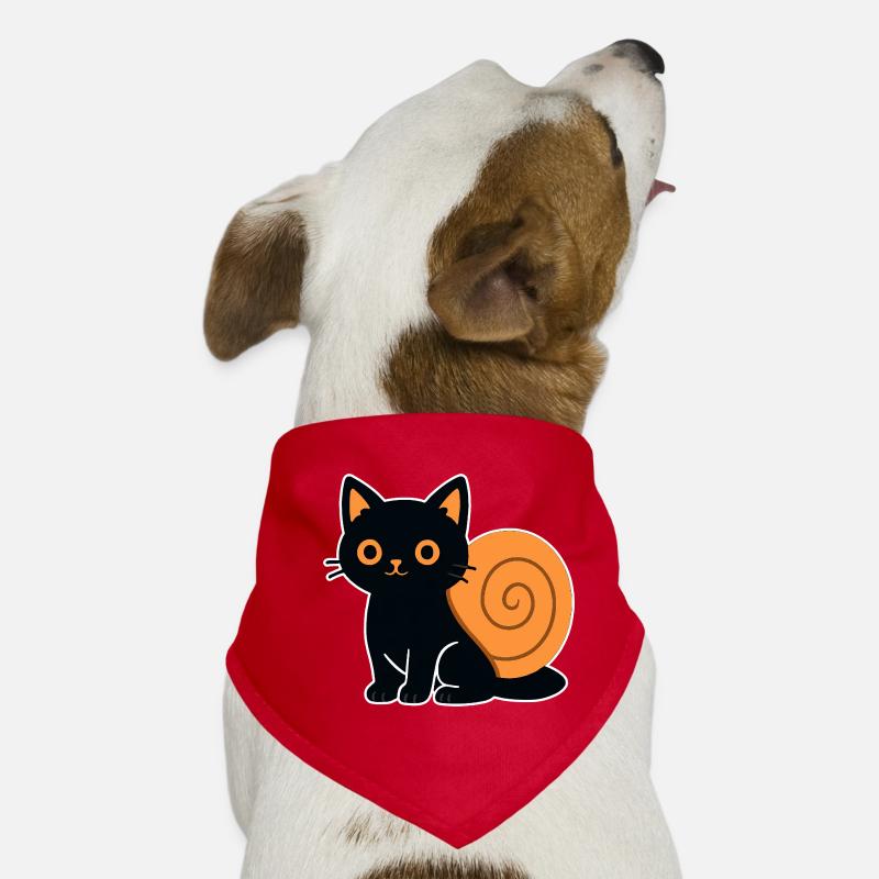Silhouette de chat en orange Bandana pour chien