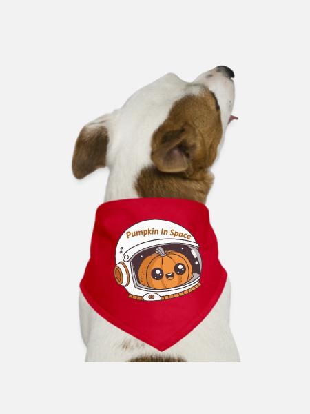 Weltraum-Astronaut Kürbis - Hunde-Bandana - Rot - Vorne