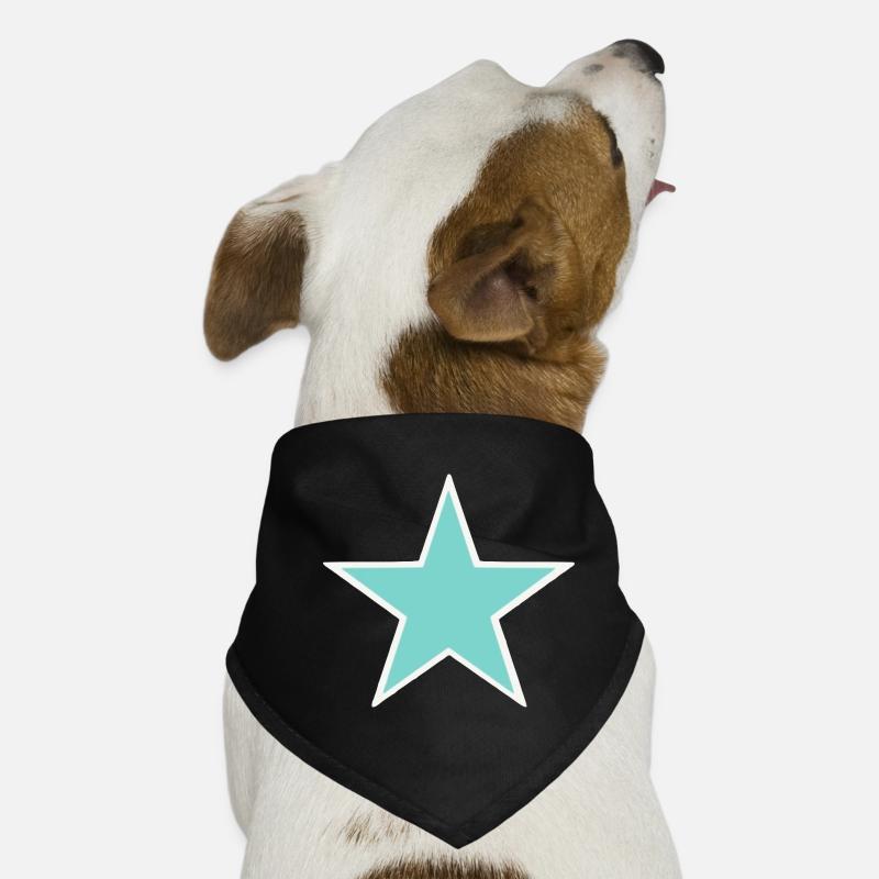 Turquoise star with white border Dog Bandana