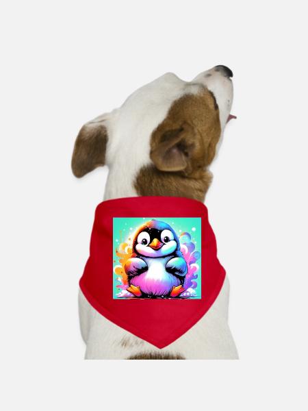 penguin - Dog Bandana - red - Front