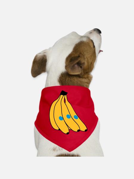 Banana - Dog Bandana - red - Front