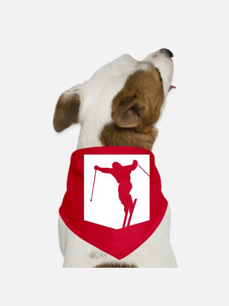 Ski minimal - Bandana pour chien - rouge - Devant