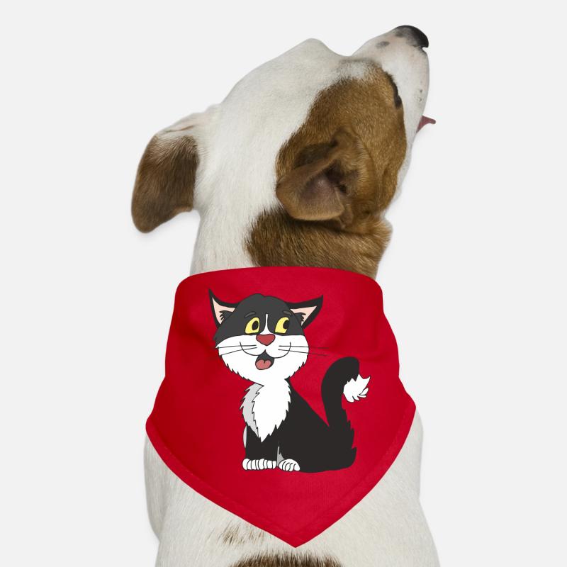 katze schwarz weiss Hunde-Bandana