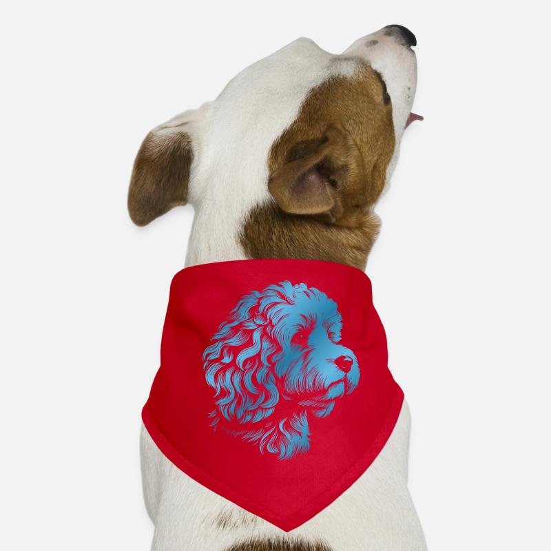 Cockerpoo Cocker Épagneul Caniche Portrait, Dessin Bandana pour chien