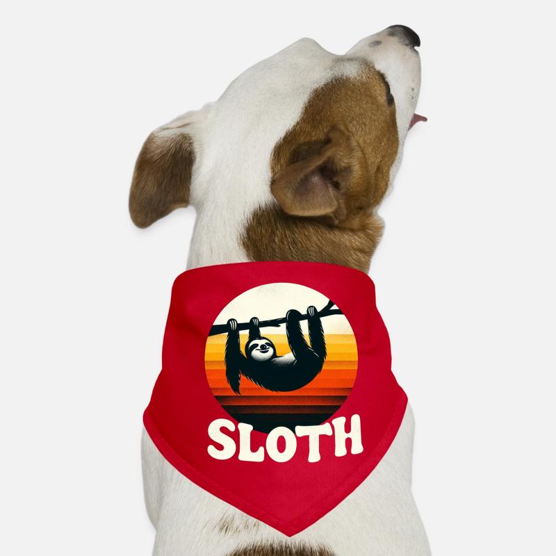 Sunset Sloth - Dog Bandana - red
