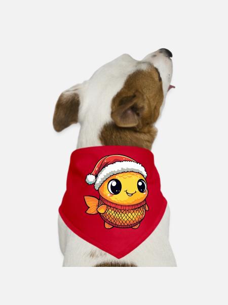 Noël du poisson rouge - Bandana pour chien - rouge - Devant