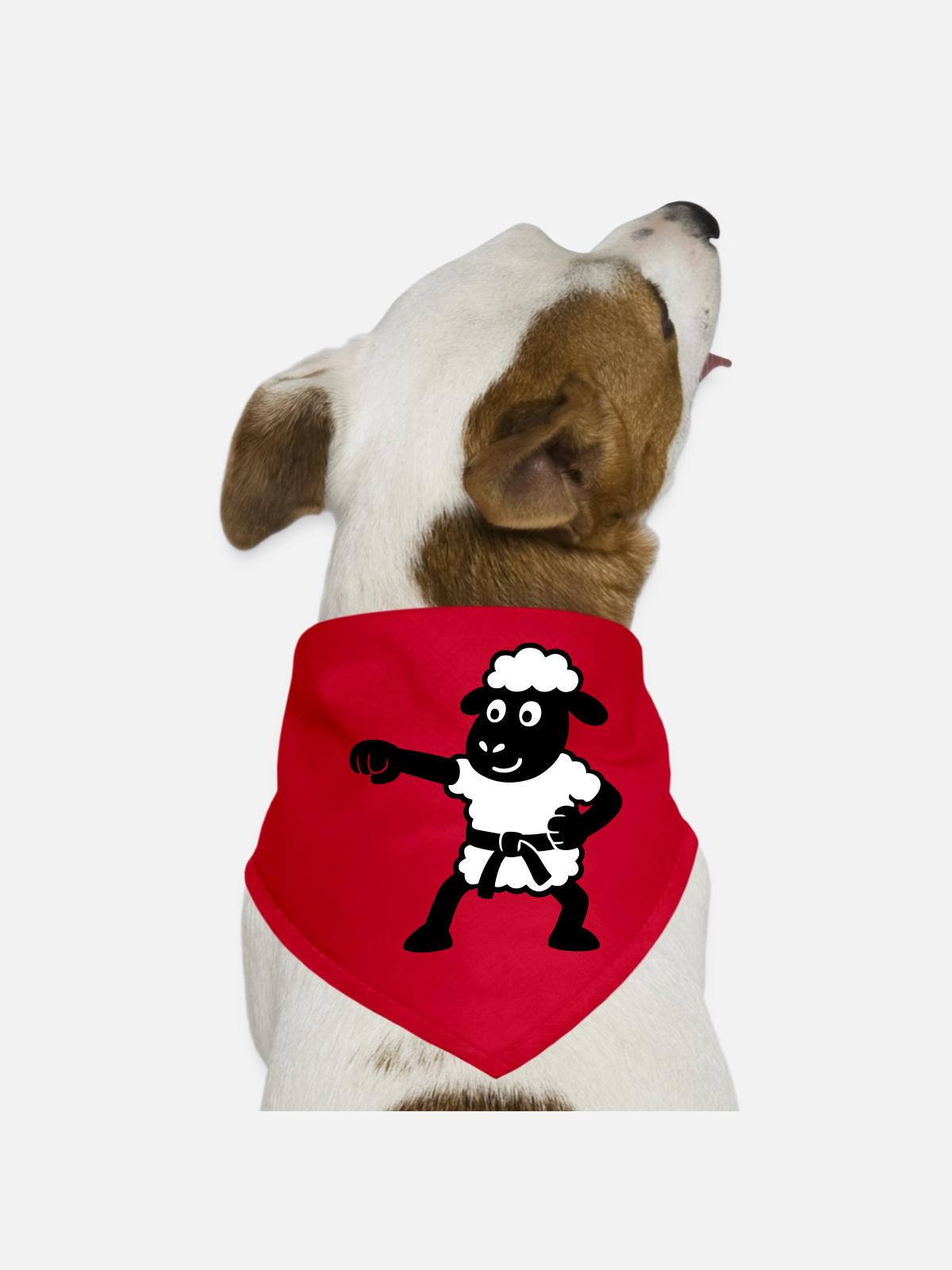 Karate Sheep - Dog Bandana - red - Front