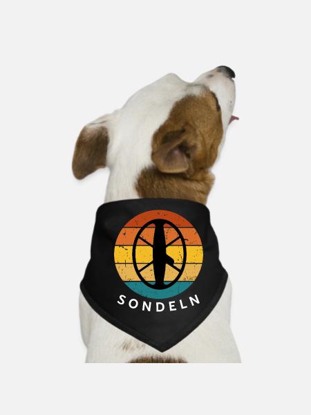 Sondeln - Chasse au trésor Coucher de soleil Paix - Bandana pour chien - noir - Devant