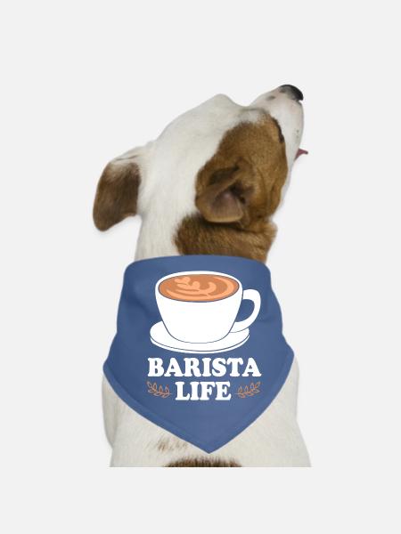 Coffee Caffeine Barista Espresso - Dog Bandana - red - Front