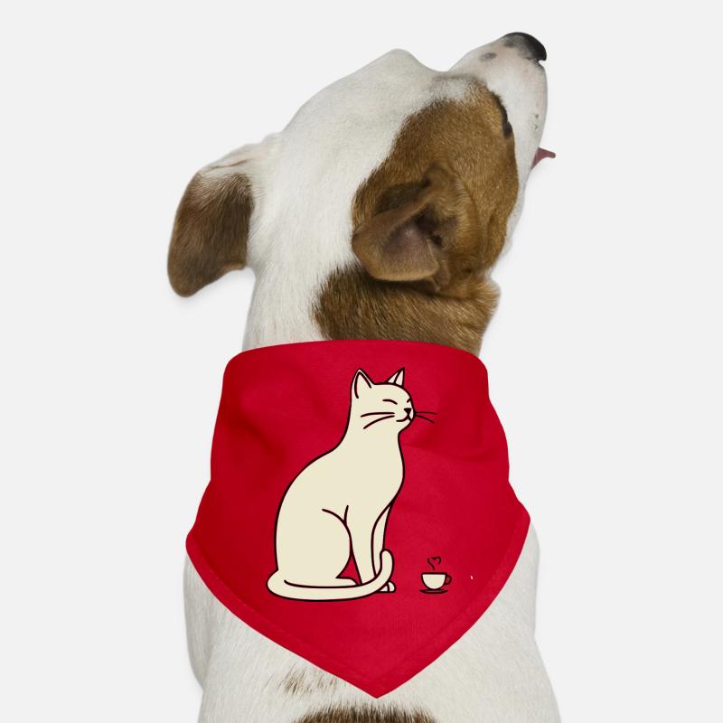 Minimalist Silhouette Cream Cat Dog Bandana