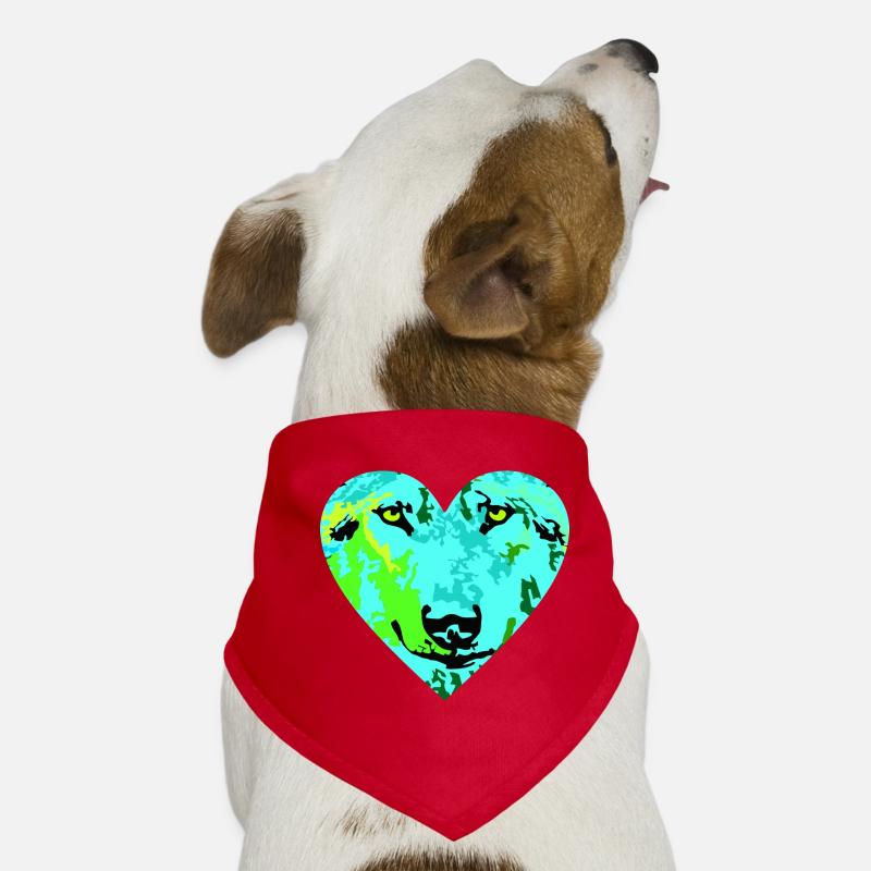 Heart Wolf Light 3 D Art Dog Bandana