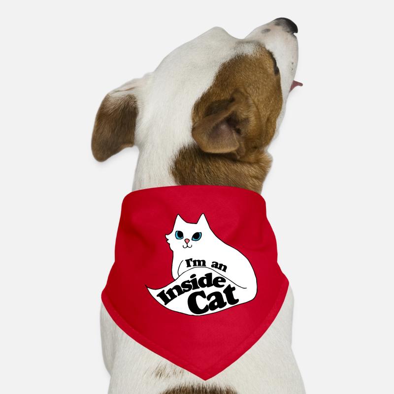 Inside Cat Cartoon Slogan Tee Bandana pour chien