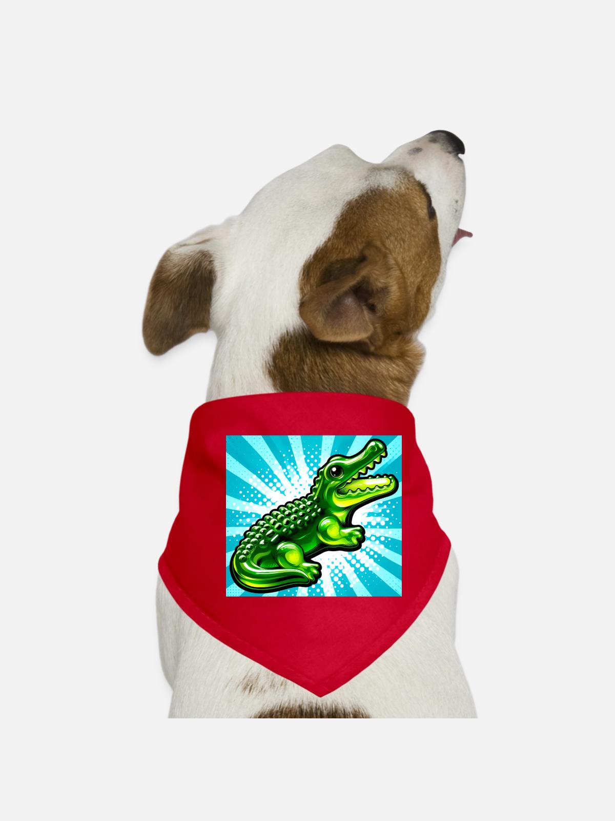 crocodile - Dog Bandana - red - Front