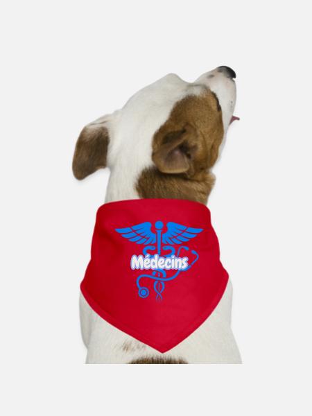 Médecins Caduceus Bleu  - Bandana pour chien - rouge - Devant