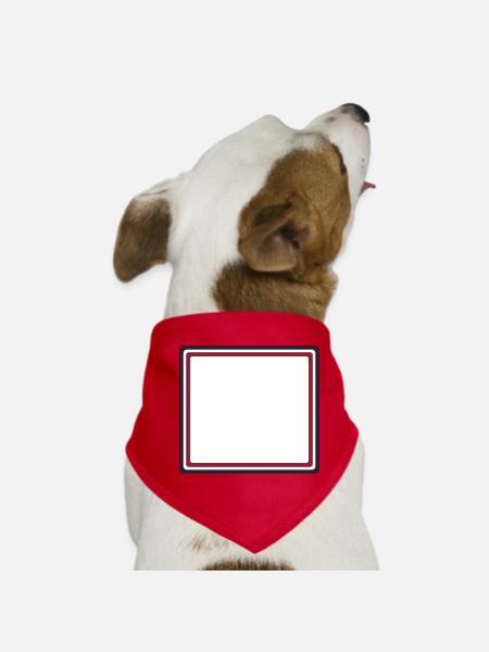Eckiger Rahmen Bordeaux - Eigener Text Design - Hunde-Bandana - Rot - Vorne