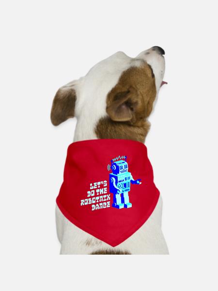 robotnik dance - old school robots - Dog Bandana - red - Front