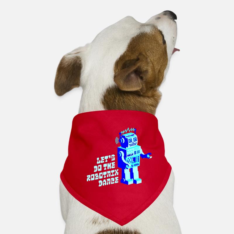 robotnik dance - old school robots - Dog Bandana - red