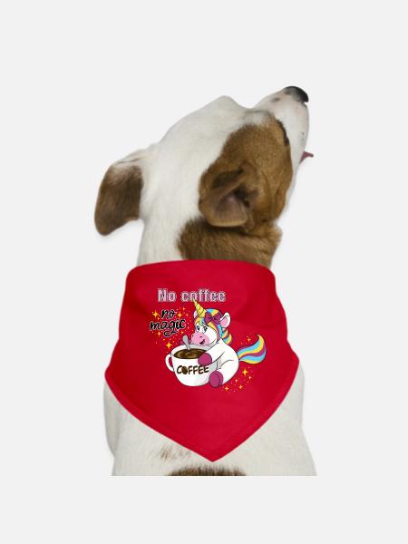 Licorne de café sans café sans magie - Bandana pour chien - rouge - Devant