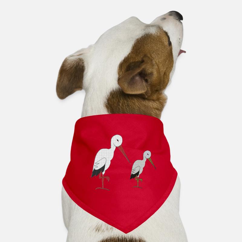 storch mit kind - Hunde-Bandana - Rot
