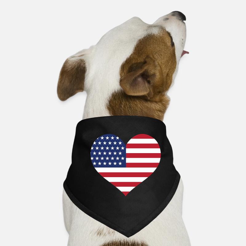 USA Flag Heart Dog Bandana