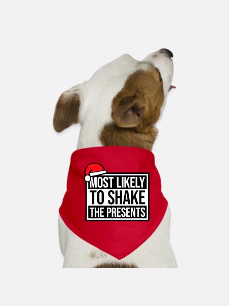 Le plus susceptible de secouer les cadeaux Noël Fun - Bandana pour chien - rouge - Devant
