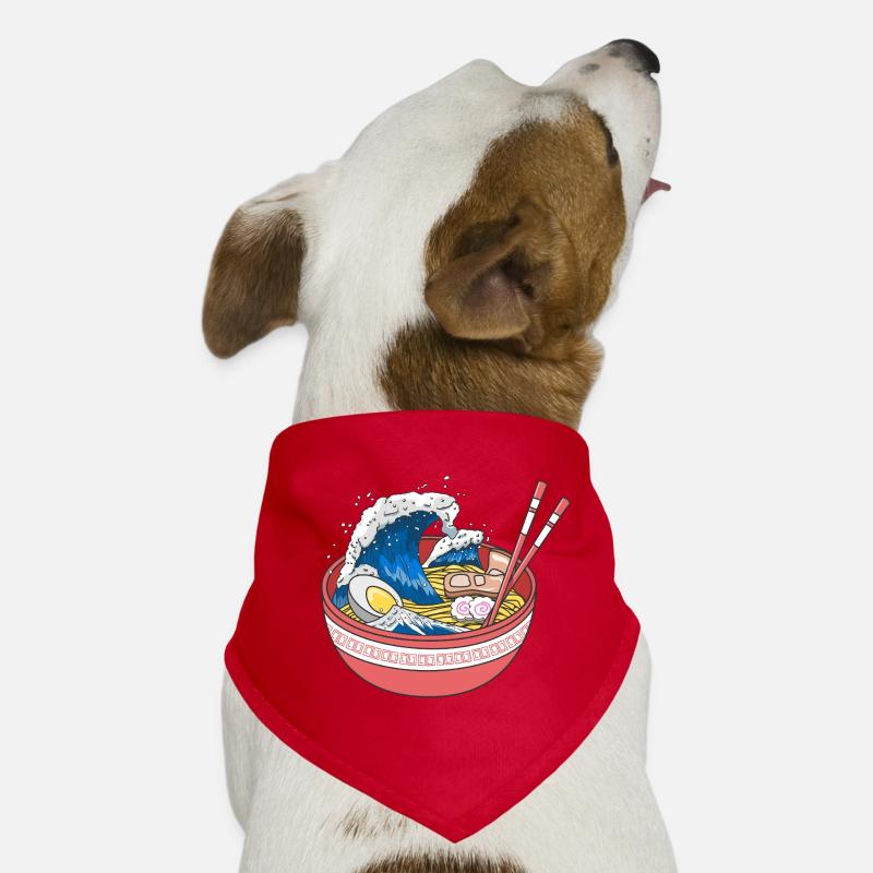 Epic Great Wave Ramen Bowl Japanese Art Design Dog Bandana