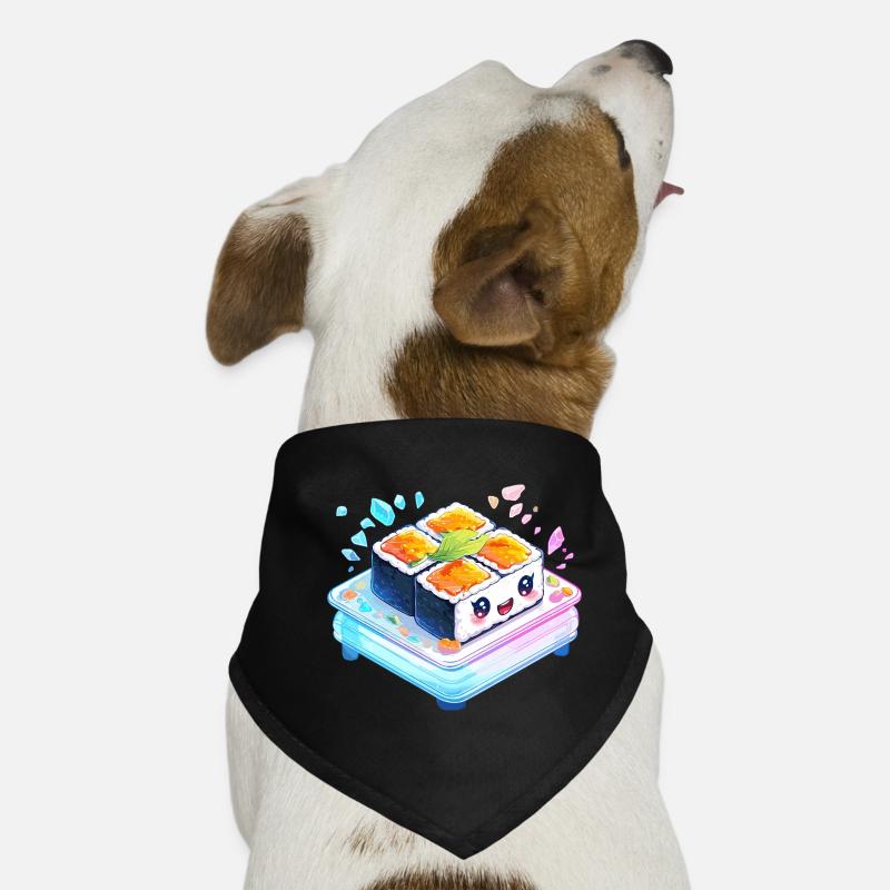 Kawaii Sushi Quartet on Bento Box Dog Bandana
