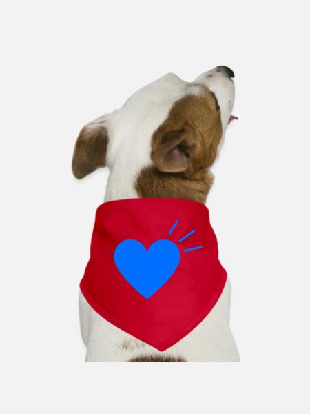 Blue Heart Shine | Minimal Design - Hunde-Bandana - Rot - Vorne