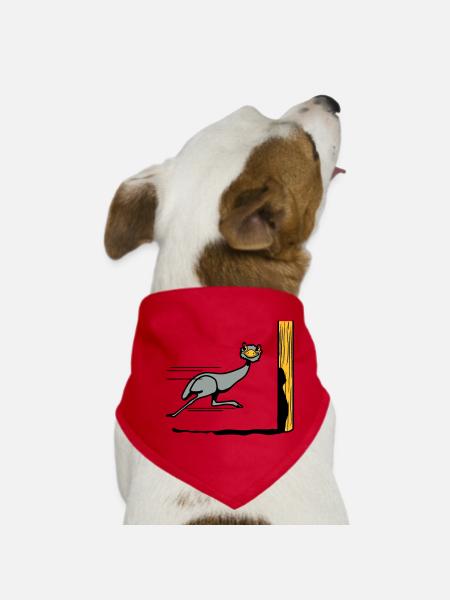 Lustig Emu Strauss rennen witzig comic Cool - Hunde-Bandana - Rot - Vorne