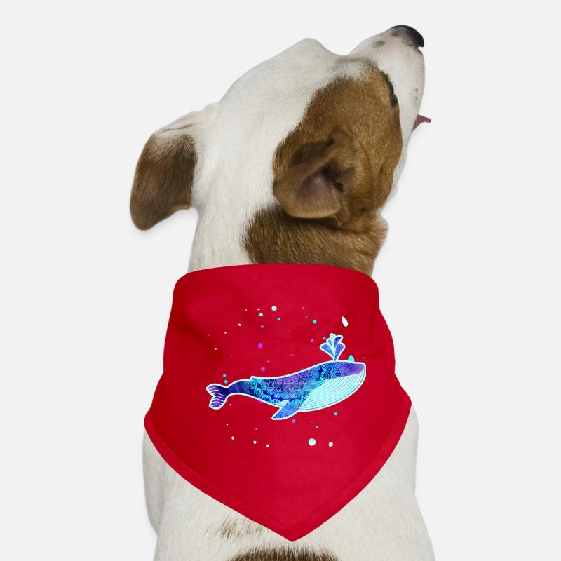 Blue whale pattern pastel tones Dog Bandana