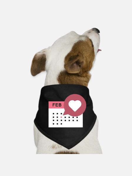 Heart Calendar - Dog Bandana - black - Front