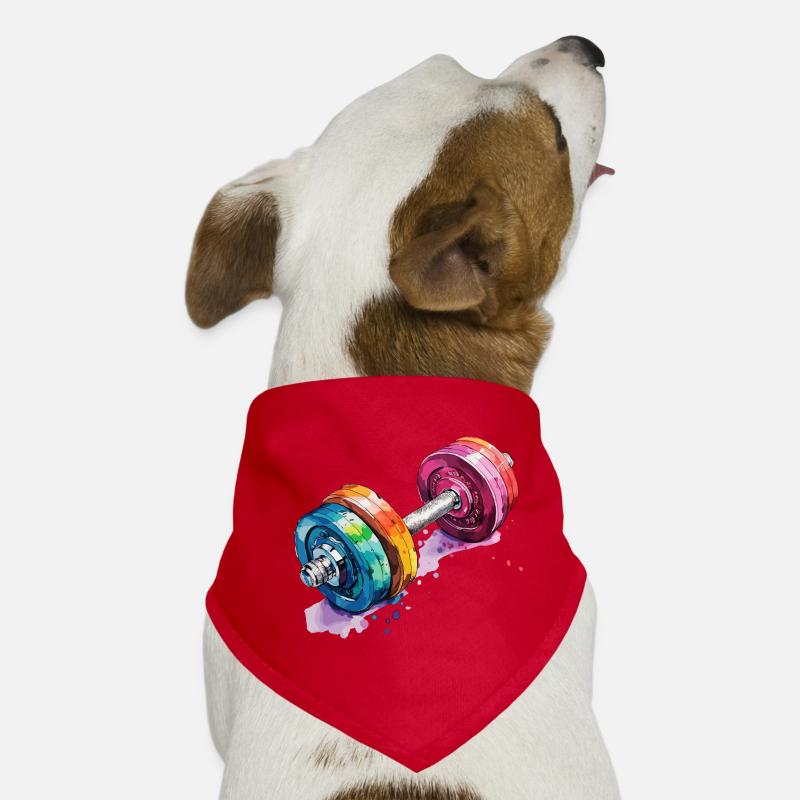 Hanteln in Regenbogenfarben Hunde-Bandana