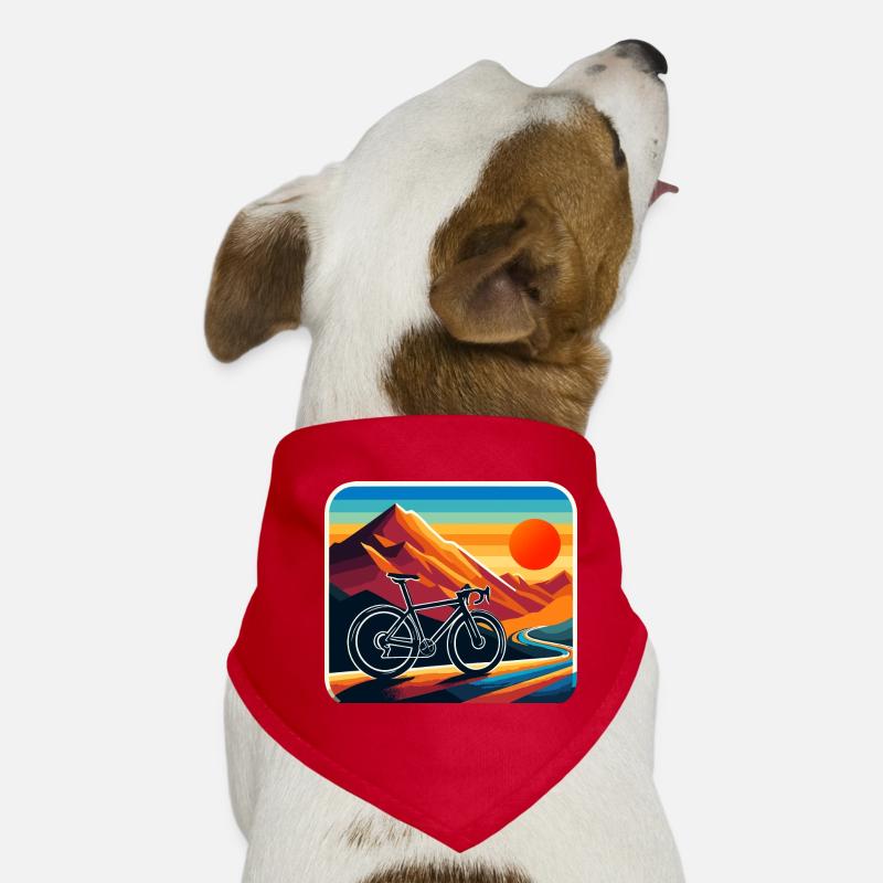 Scène de vélo de gravier au coucher du soleil Bandana pour chien