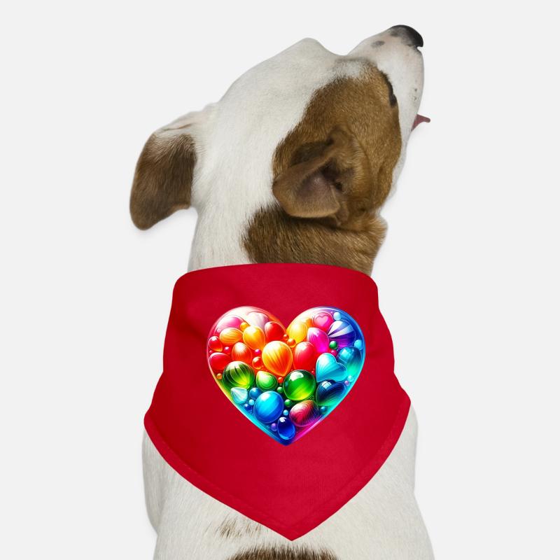 Colorful Heart Dog Bandana