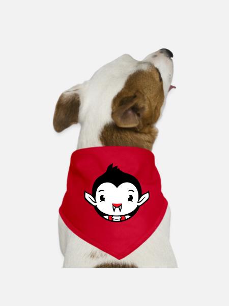 Duck Vampire Halloween Costume Bloodsucker Monster - Dog Bandana - red - Front