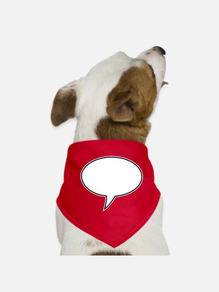 Sprechblase Design Links - Hunde-Bandana - Rot - Vorne