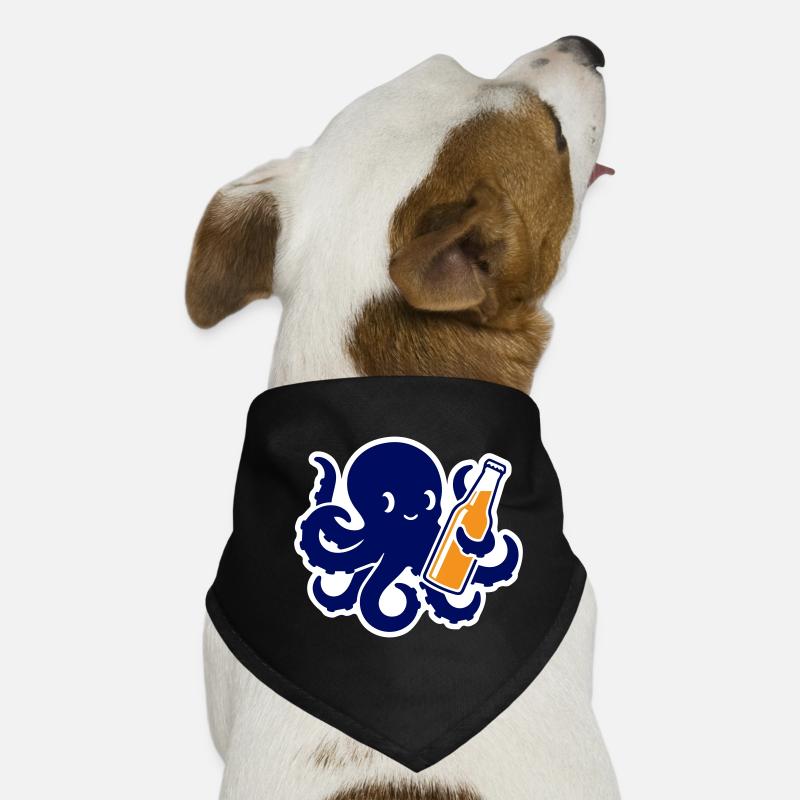 Pieuvre avec bouteille de bière style amusant Bandana pour chien