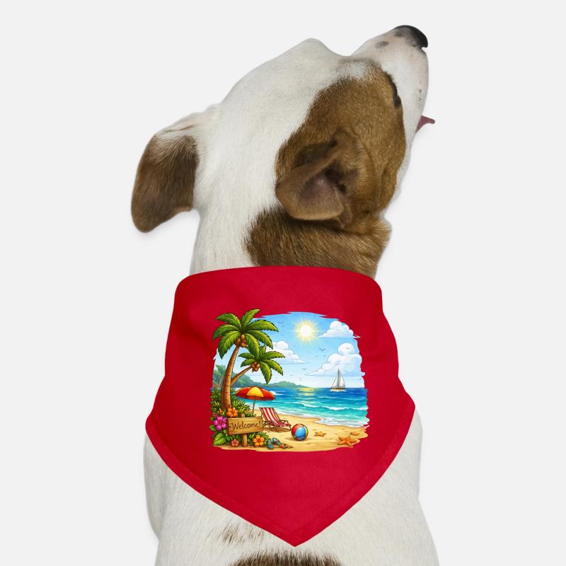 Willkommen am Tropenstrand Hunde-Bandana