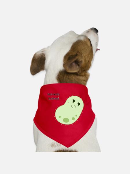 Naturally Isolated Cute Bacteria - Dog Bandana - red - Front