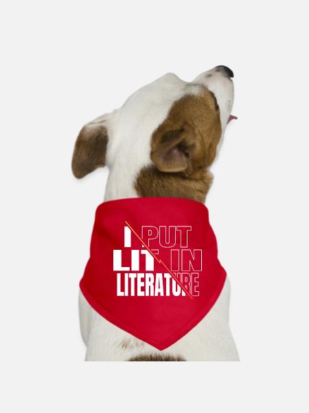 school cool birthday present idea book book keeper - Dog Bandana - red - Front