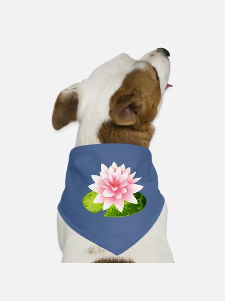 nénuphar brillant avec pétale de nénuphar vert - Bandana pour chien - rouge - Devant