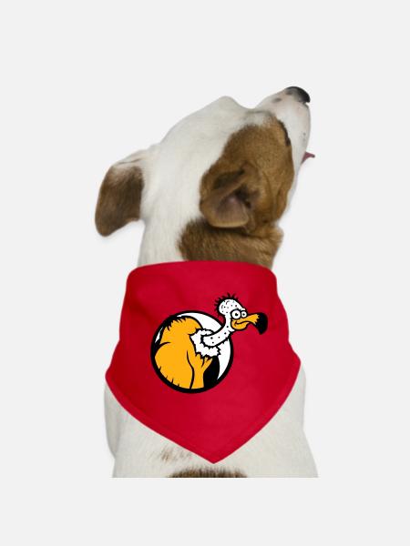 Vulture Scavenger Bird Funny Vultures Vulture Vulture Fun - Dog Bandana - red - Front