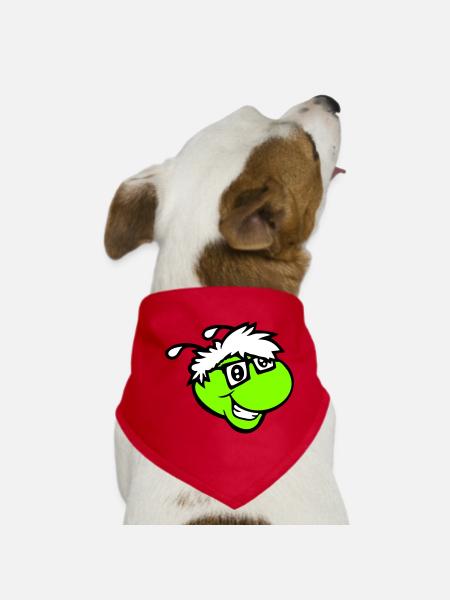 Nerd Caterpillar Intelligent Geek Worm Horn-rimmed Glasses Smart - Dog Bandana - red - Front