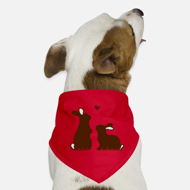 Two rabbits watching a butterfly Dog Bandana
