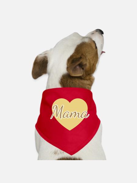 mama heart 01 - Dog Bandana - red - Front
