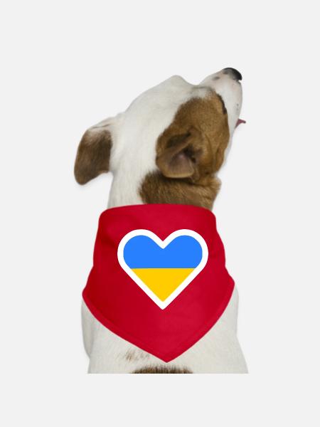 Ukraine - Dog Bandana - red - Front